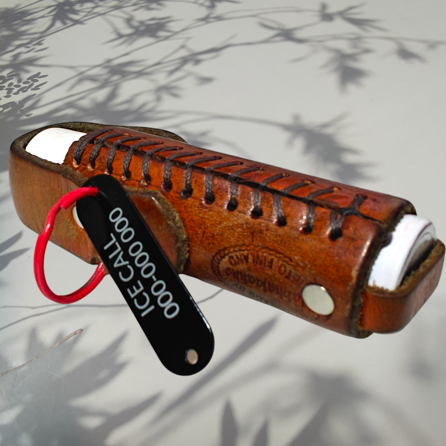 nahkajaakko nahkainen nitro - dinit kotelo käsityönä