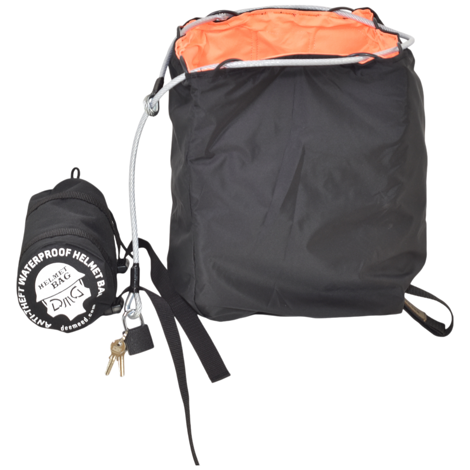 anti theft motorcycle helmet bag DeeMeed SECURITY HELMET BAG SINGLE – Nahkajaakko Shop