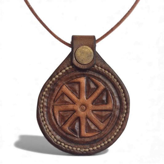 SYMBOLS  nahkainen kaulakoru  käsityönä